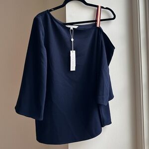 Trina Turk NWT Women’s One Shoulder Navy Resort Top S